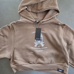 G59 Womens Brown Chateau Cropped Hoodie Size Medium NWT